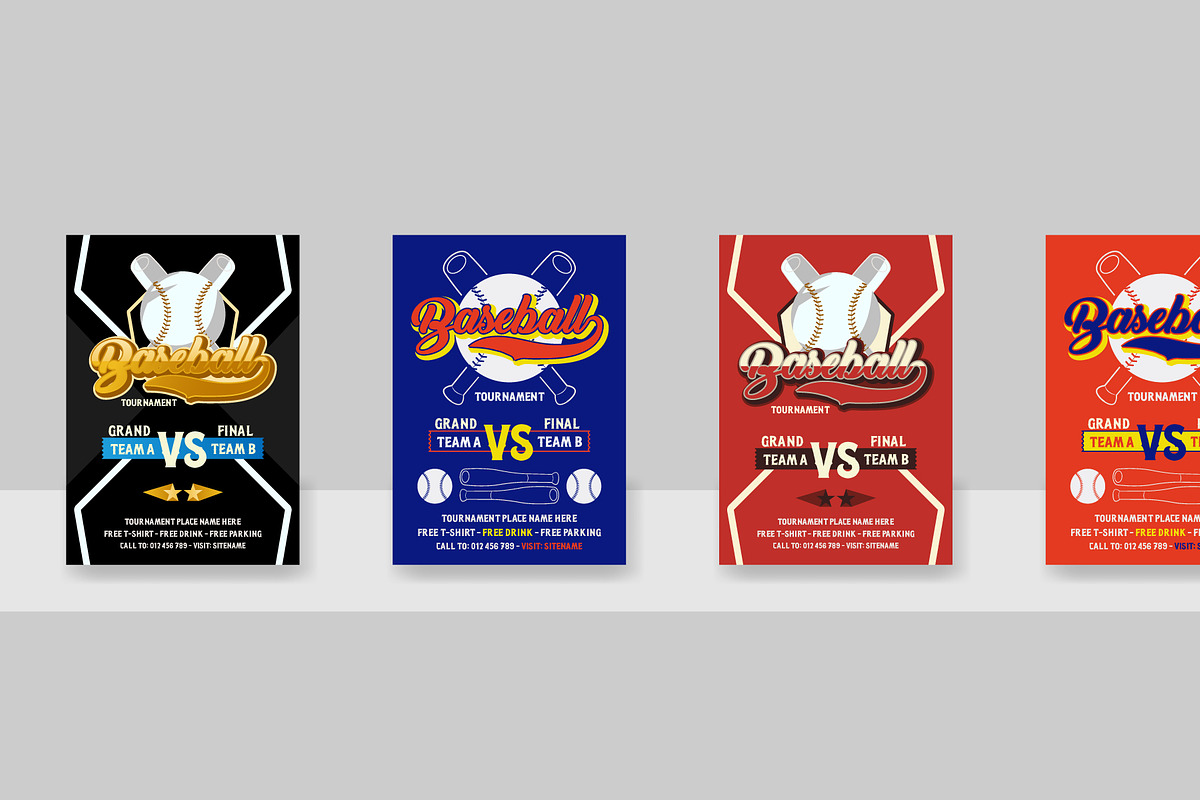 Baseball flyer design template, a Flyer Template by Kazi Hossain