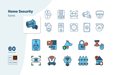 Home Security Icon Set