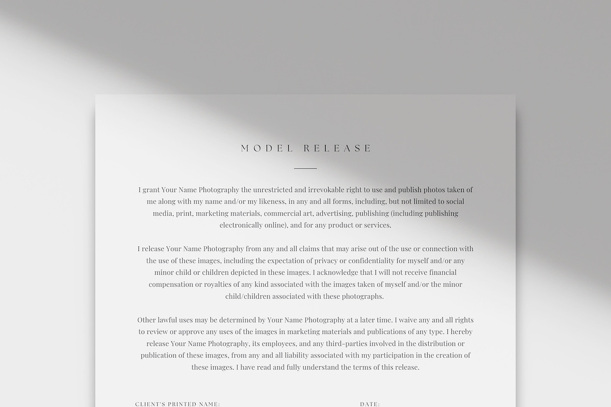 Canva Model Release Template, a Stationery Template by roselindoco (Photo 1 of 2)