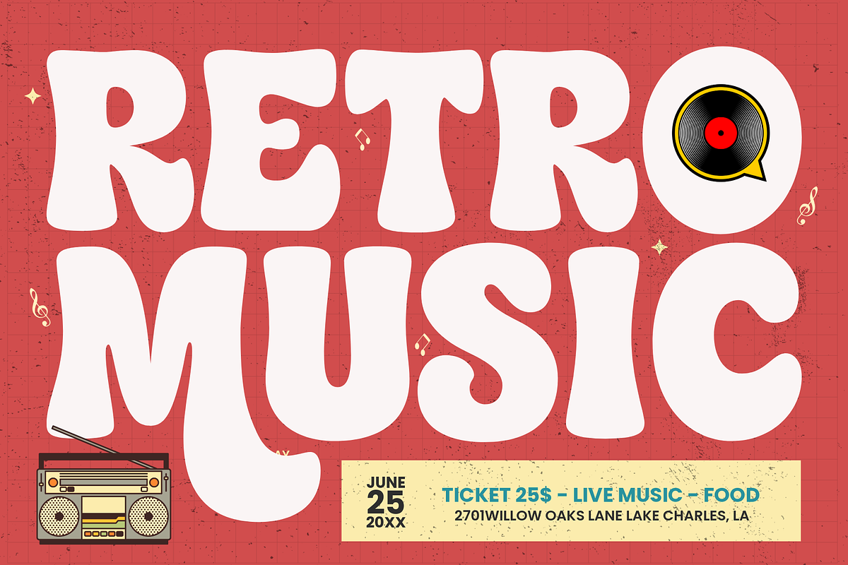 Lucky Chunks - Bold Retro Font, a Handwritten Font by Ainun Jinan (Photo 4 of 11)