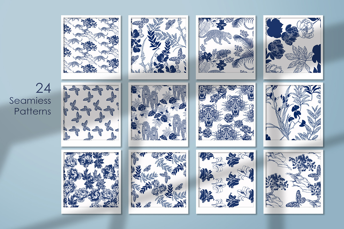 Classic blue. Animals and flowers., an Animal Illustration by LanaDzi (Photo 8 of 10)
