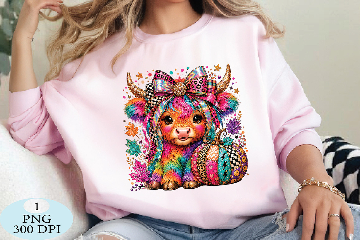 Preppy Highland Cow PNG, a Seasonal Illustration by Daily.Designs (Photo 3 of 5)