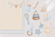 Baby Shower Baby Boy set, an Animal Illustration by AlenaVlasko stock Market (Thumbnail 9 of 9)