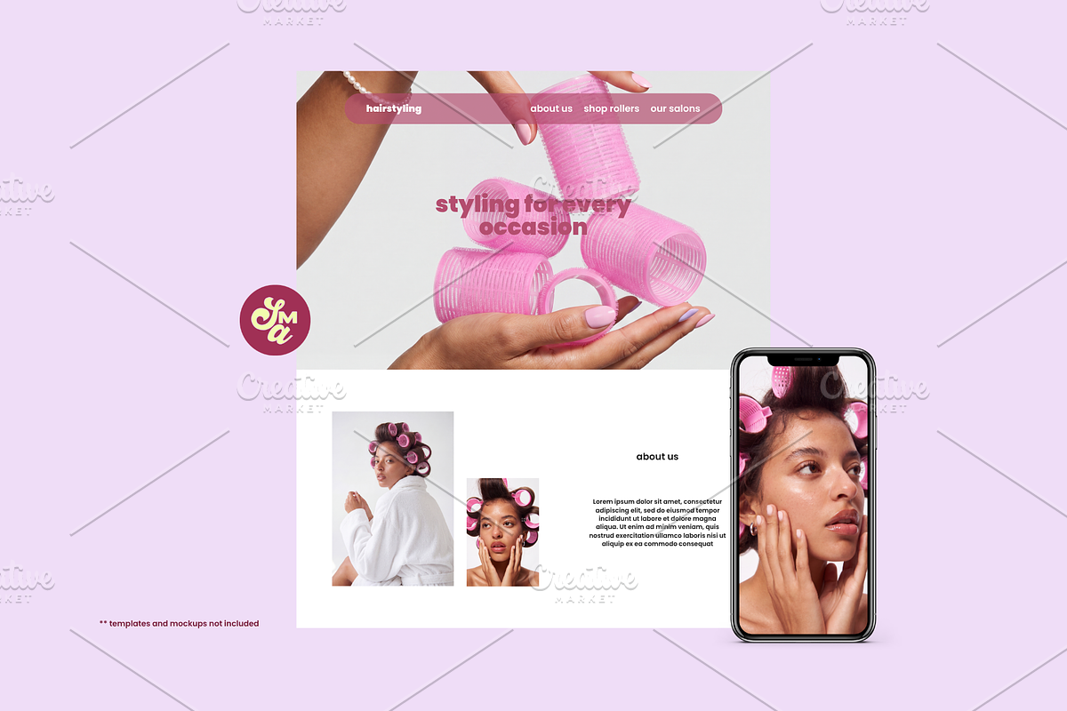 Hair Roller Girl Imagery Pack, a Beauty & Fashion Photo by Sundae Mood Agency (Photo 3 of 3)