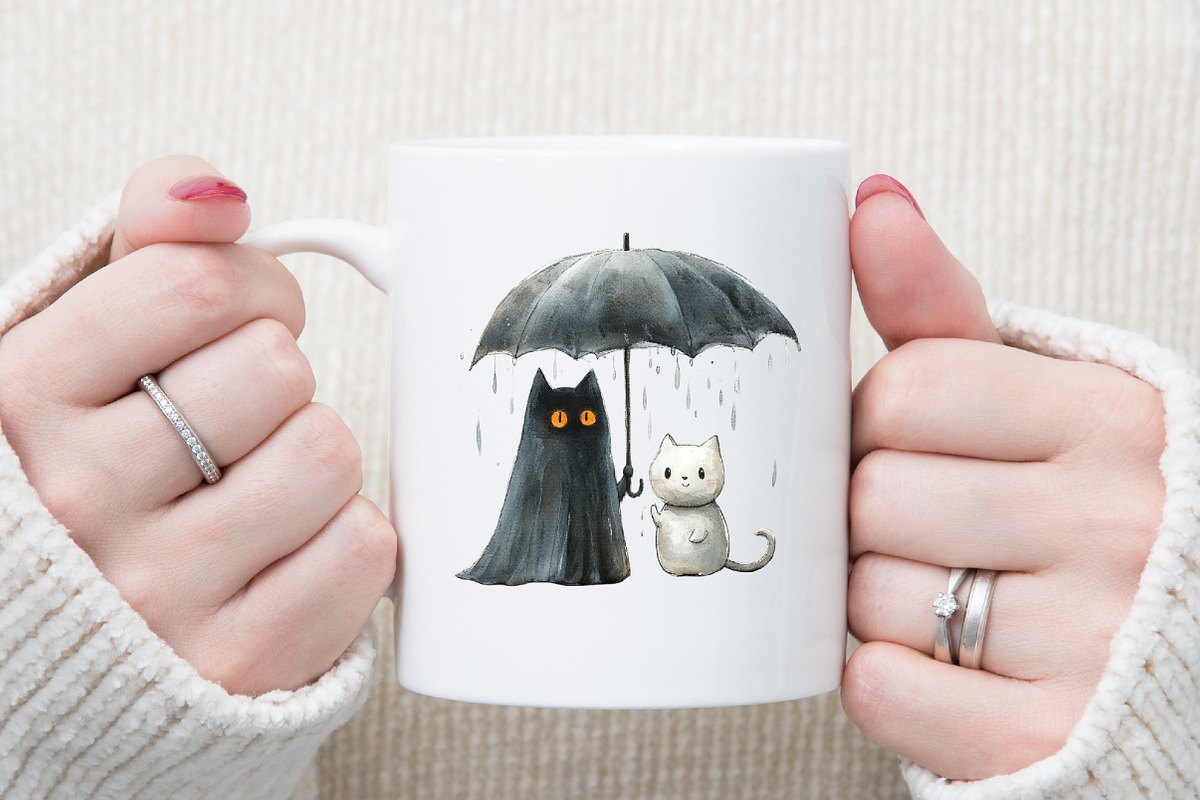 Ghost with Cat Clipart, an Illustration by Sublimation Artist (Photo 5 of 6)