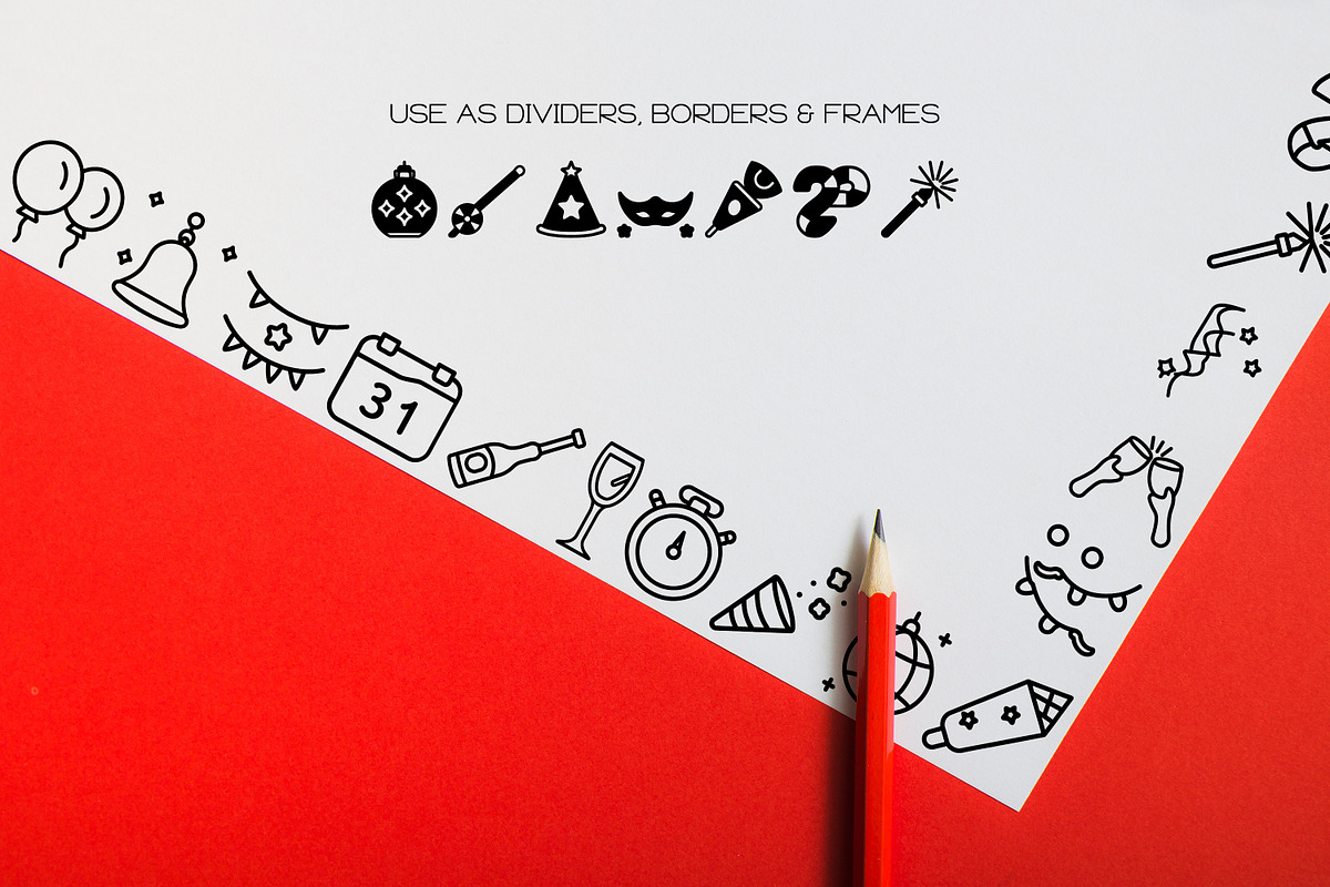New Year Icons - Dingbat Font, a Symbol Font by WADLEN (Photo 7 of 7)