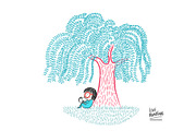 Little girl reading Collection 03, an Animal Illustration by Irene Loal (Thumbnail 5 of 7)
