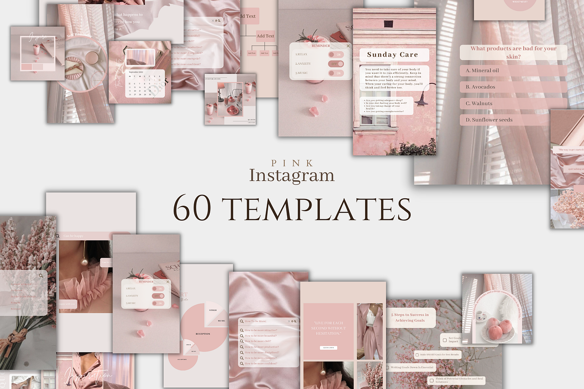Pink Instagram Girl Canva Post Kit, a Social Media Template by BRANDcontent