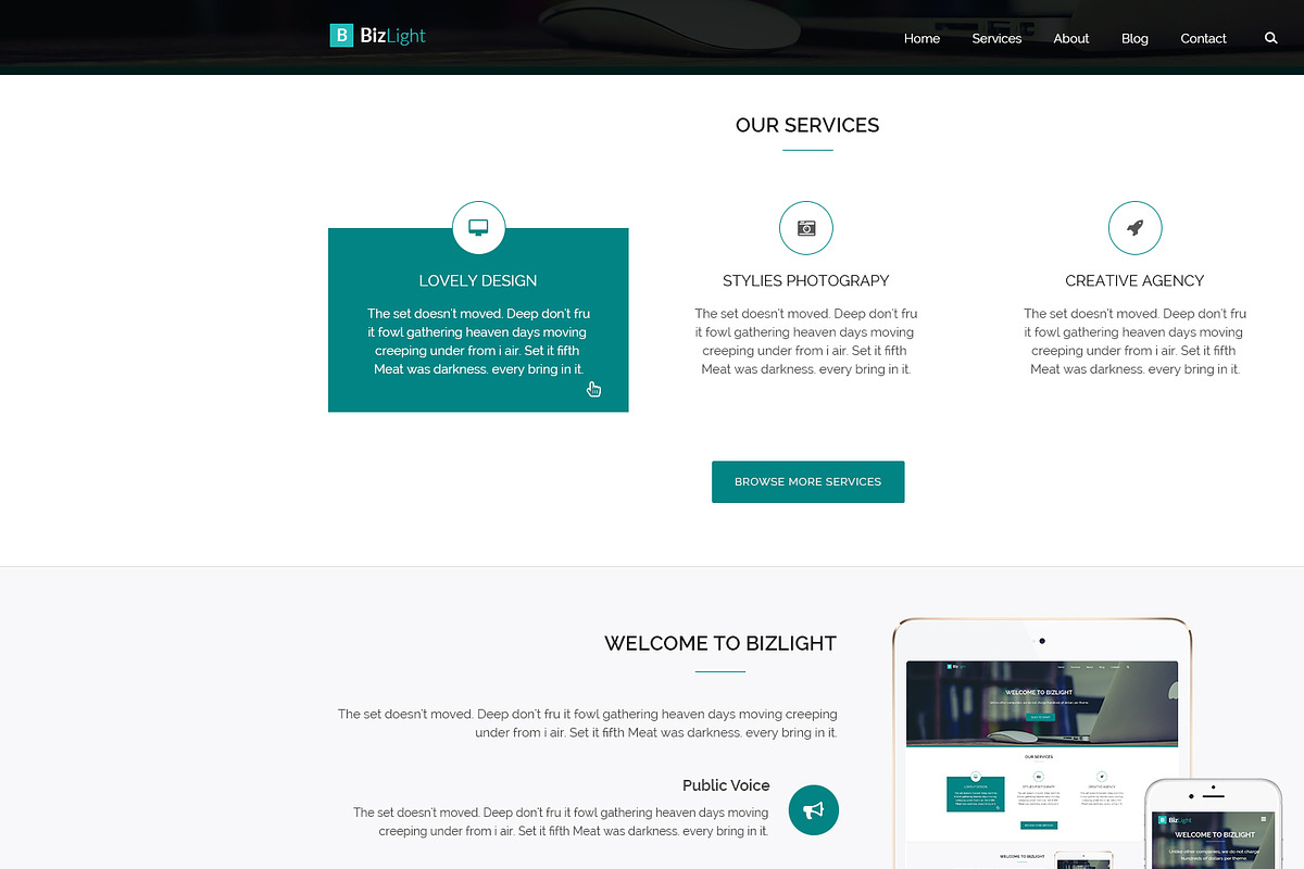 Bizlight - A Business PSD Template, a Websites & App Template by eVision Themes (Photo 3 of 7)