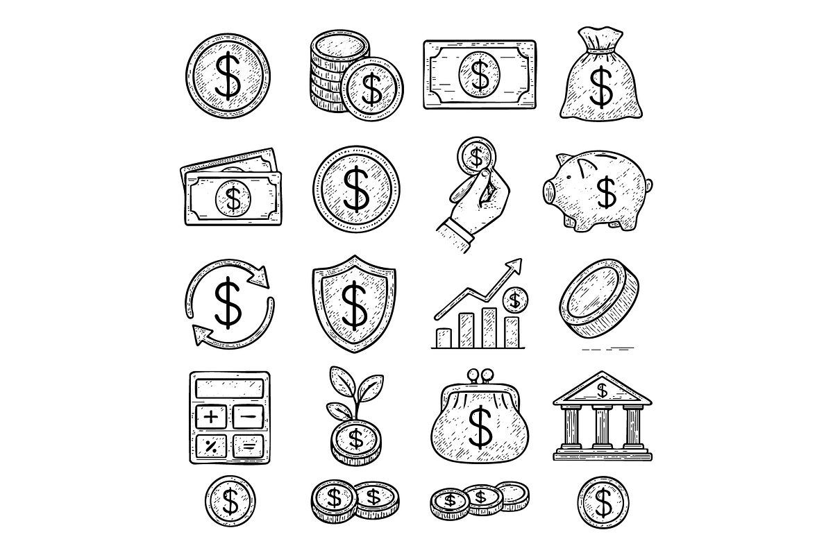 Money Finance Icons, an Object Graphic by nikagraphic