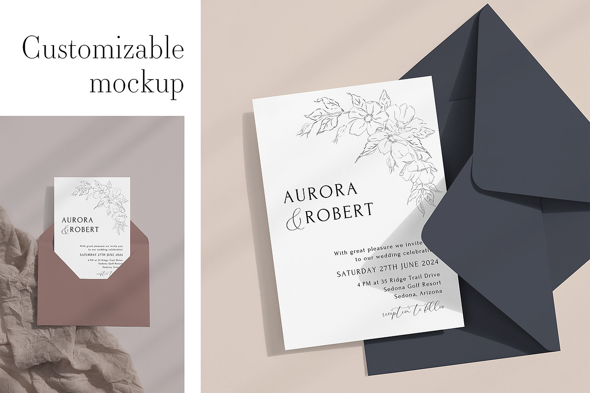 5x7CardEnvelopeMockupBundle Canvab32, an Advertising Mockup by PawMockups (Photo 4 of 12)