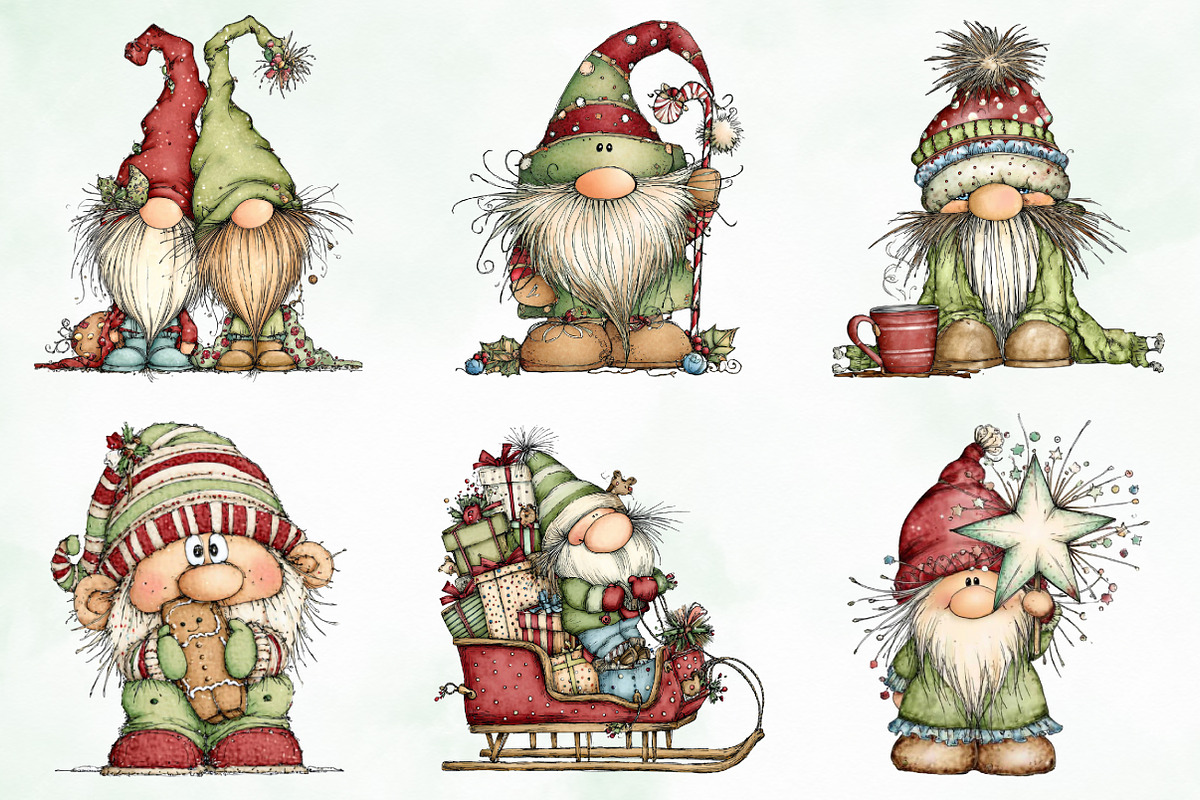 Whimsical Christmas Fluffy Gnome PNG, an Illustration by Creative Art (Photo 2 of 11)