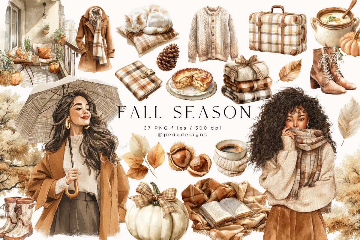 Fall Season Collection, a Seasonal Illustration by PeDe Designs (Photo 2 of 32)