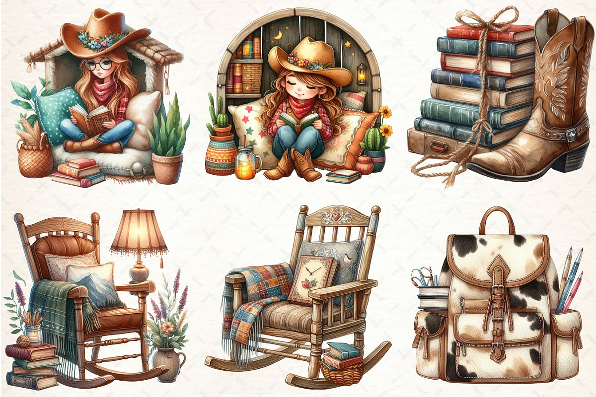 Western Cowgirl Book Clipart, an Illustration by Libby Wishes (Photo 7 of 11)