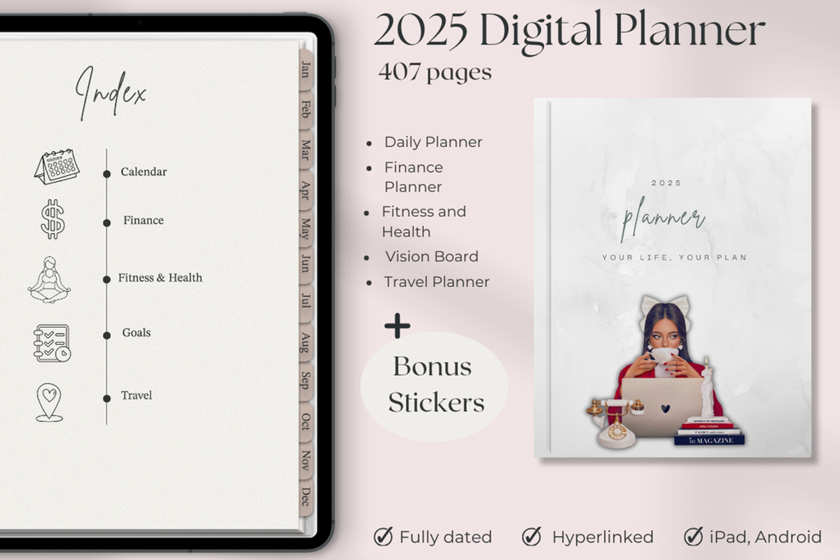 2025 Digital Planner, a Stationery Template by Rekas Diamond Studio (Photo 1 of 3)