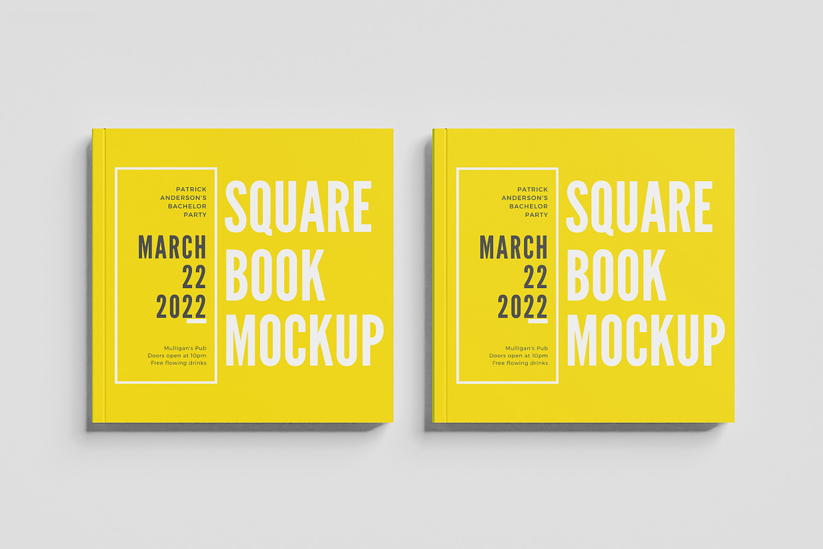 SQUARE BOOK MOCKUP, a Books & Magazine Mockup by safrizalstudio