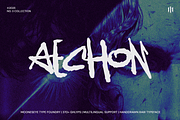 Aechon - Raw Brush Font, a Handwritten Font by MooneseyeType (Thumbnail 1 of 7)