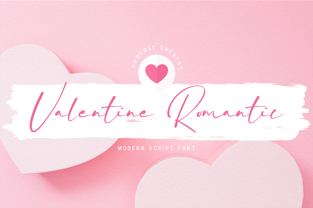 Valentine Romantic - A Modern Script, a Script Font by overlaytemplates (Photo 1 of 5)