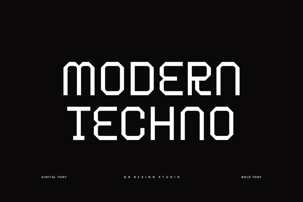 Emsote Techno Font, a Sans Serif Font by QR Design Studio (Photo 4 of 8)