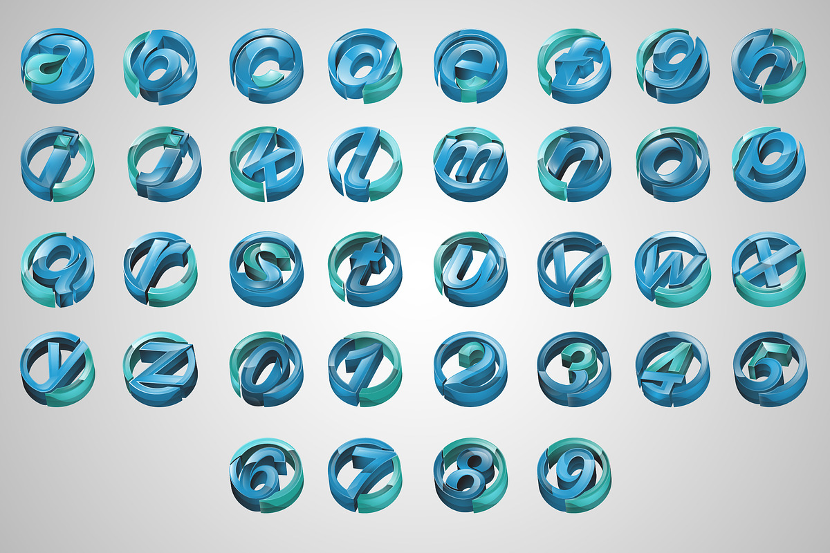 3D LETTERING for icon & logo preview 5