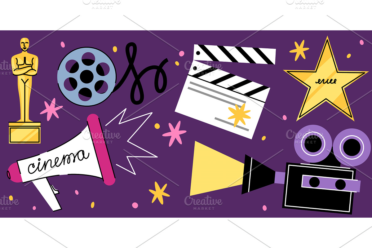 Cinema doodle collection, a Sport Illustration by art PVP - market