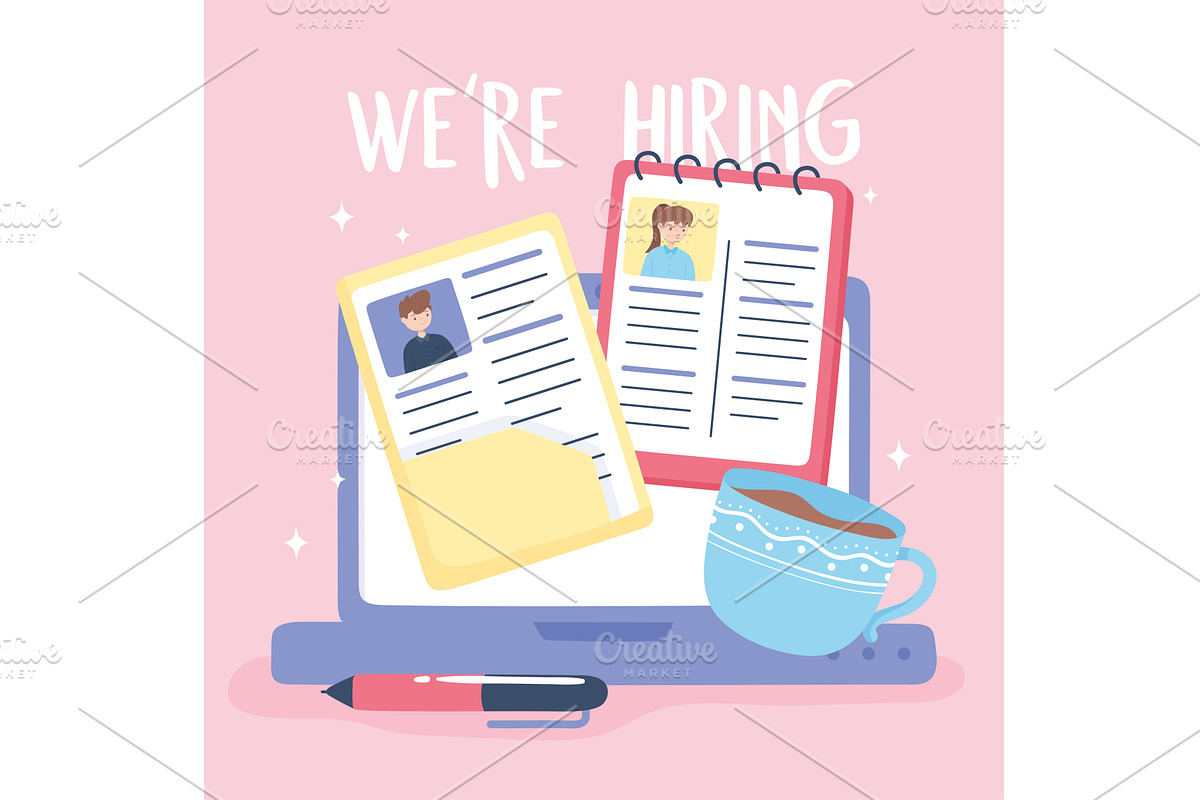 were hiring job vacancy, a Person Illustration by studiogstock