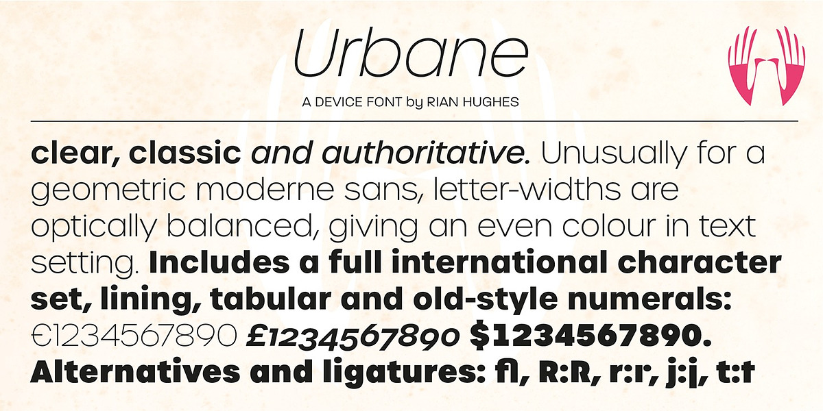 Urbane, a Sans Serif Font by Device (Photo 1 of 6)