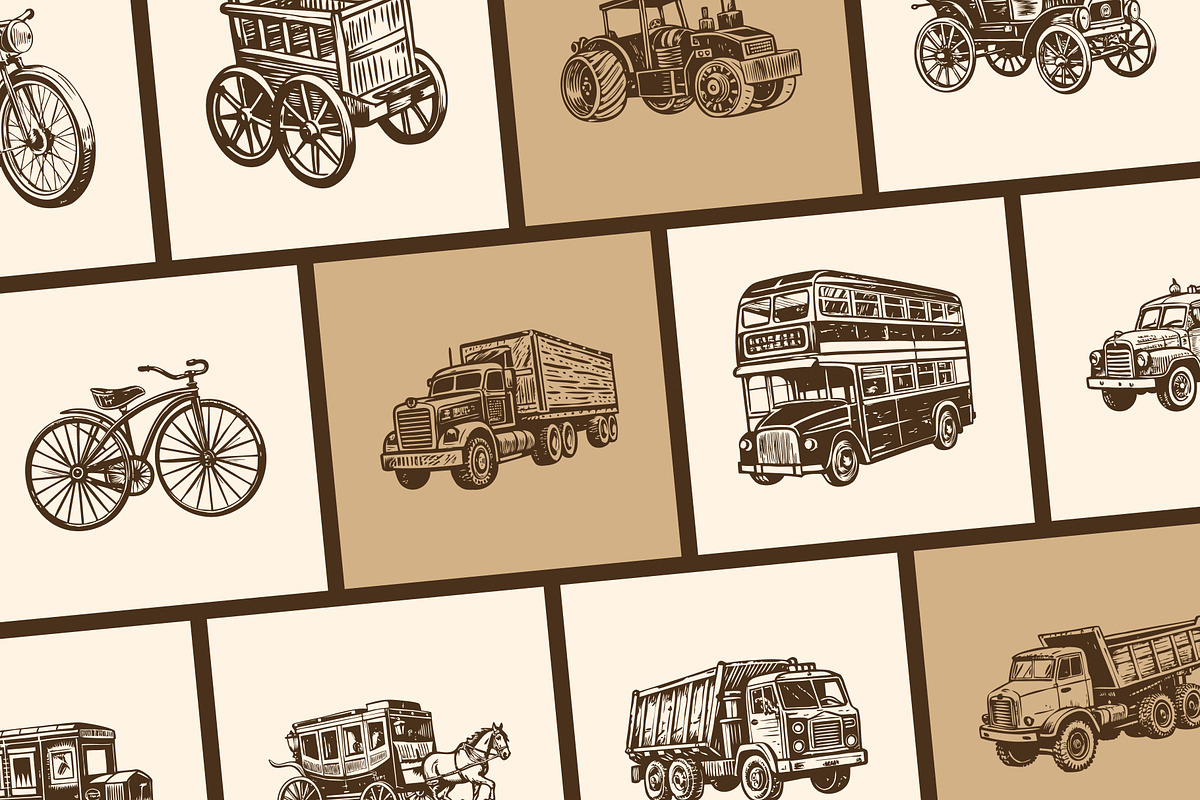 Vintage Transport and Vehicle Icon, a Transportation Illustration by Creative Stall (Photo 5 of 10)