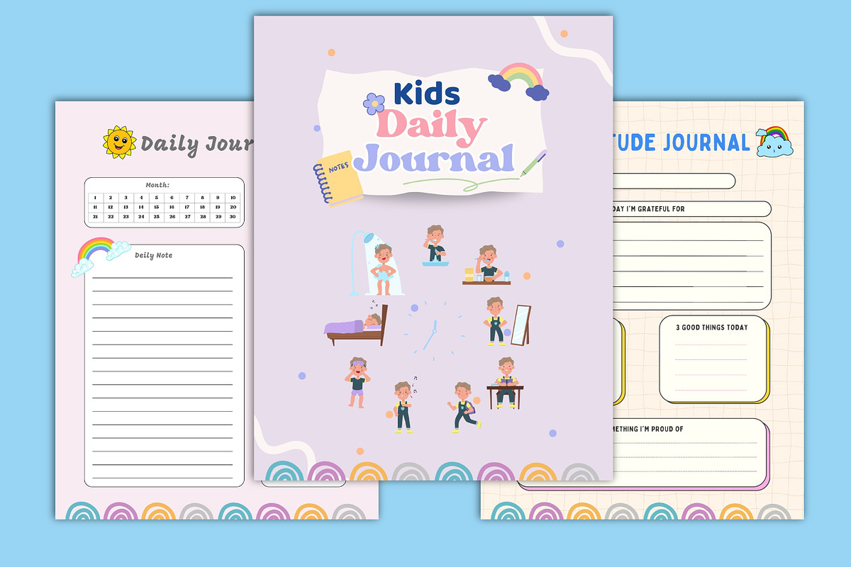 Editable Kids Daily Journal Canva, a Stationery Template by Designmela01 (Photo 2 of 5)