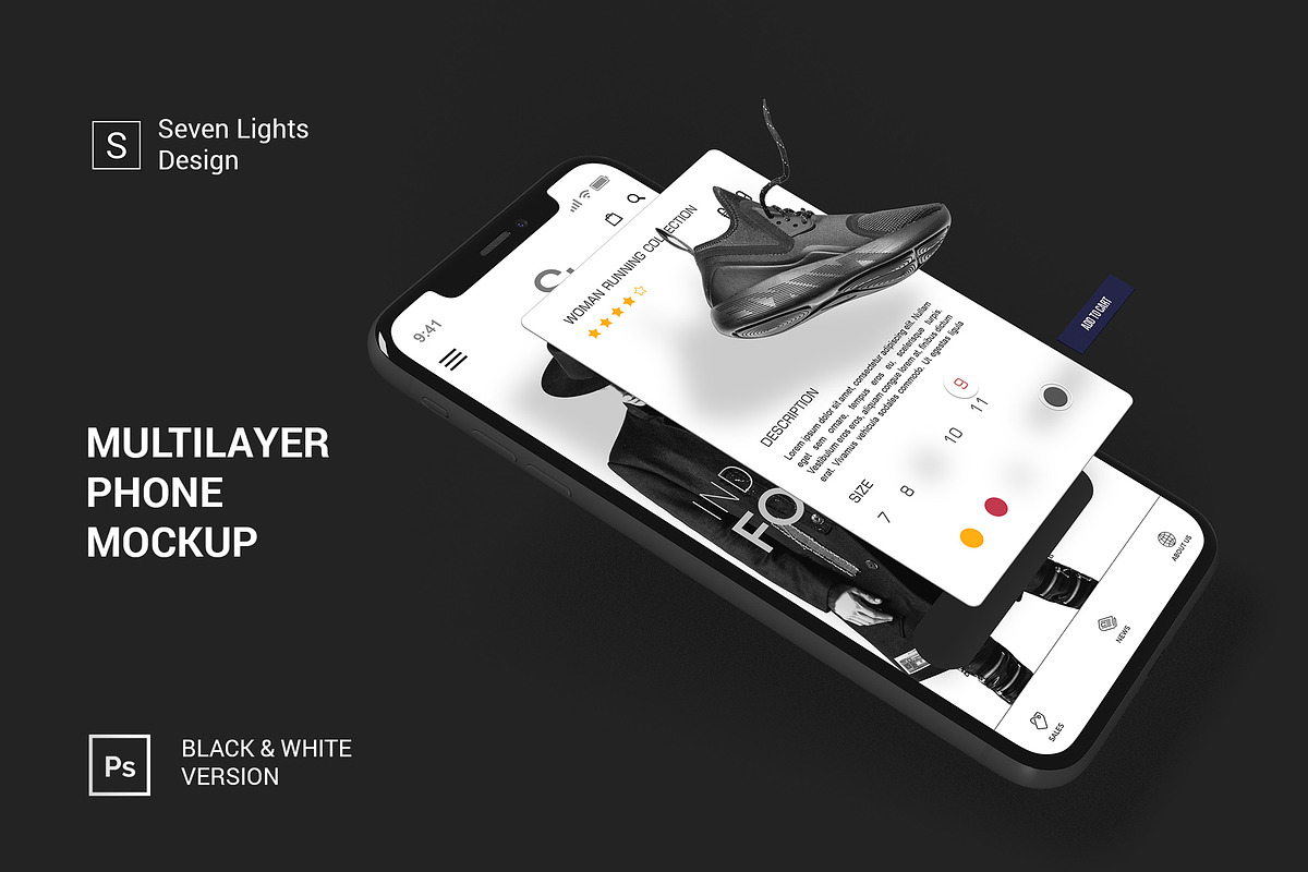 iPhone X Multilayer Mockup #6, an iPhone Mockup by Seven Lights (Photo 1 of 5)