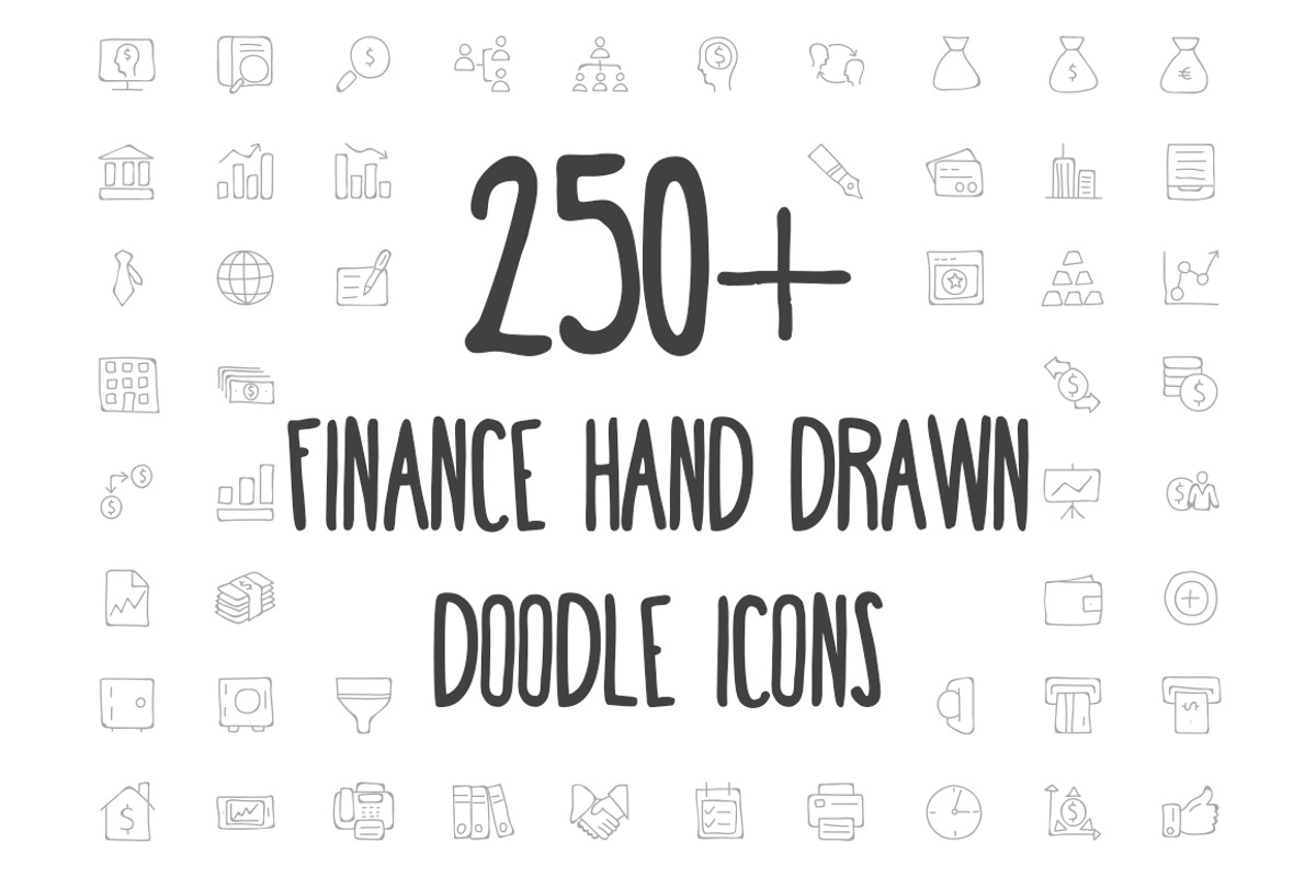 250+ Finance Hand Drawn Doodle Icons, an Outline Icon by Creative Stall (Photo 1 of 4)