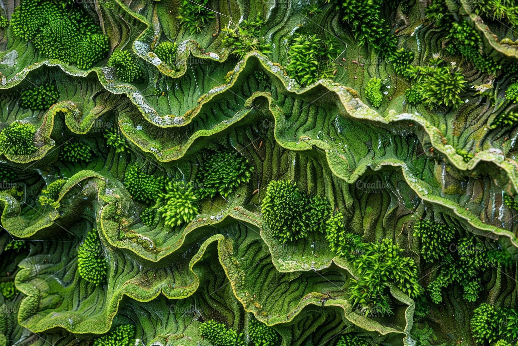 Close-up of green fungus thriving on, a Photo by Iftikhar Alam