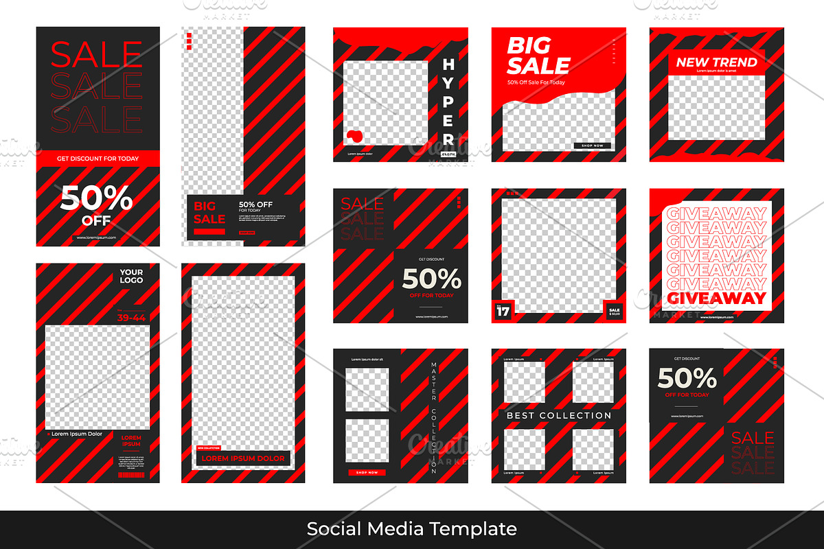 Social Media Template Vector #02, a Flyer Template by reseven std