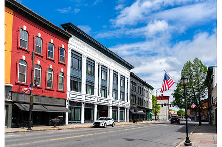 Colorful historic facades along