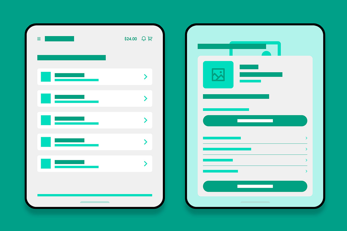 Futuristic Tablet App Wireframe preview 3