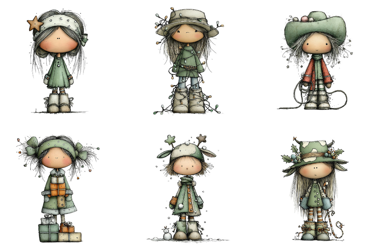 Christmas Cowgirl Nutcracker Clipart, an Illustration by DreamArtGraphic (Photo 3 of 5)
