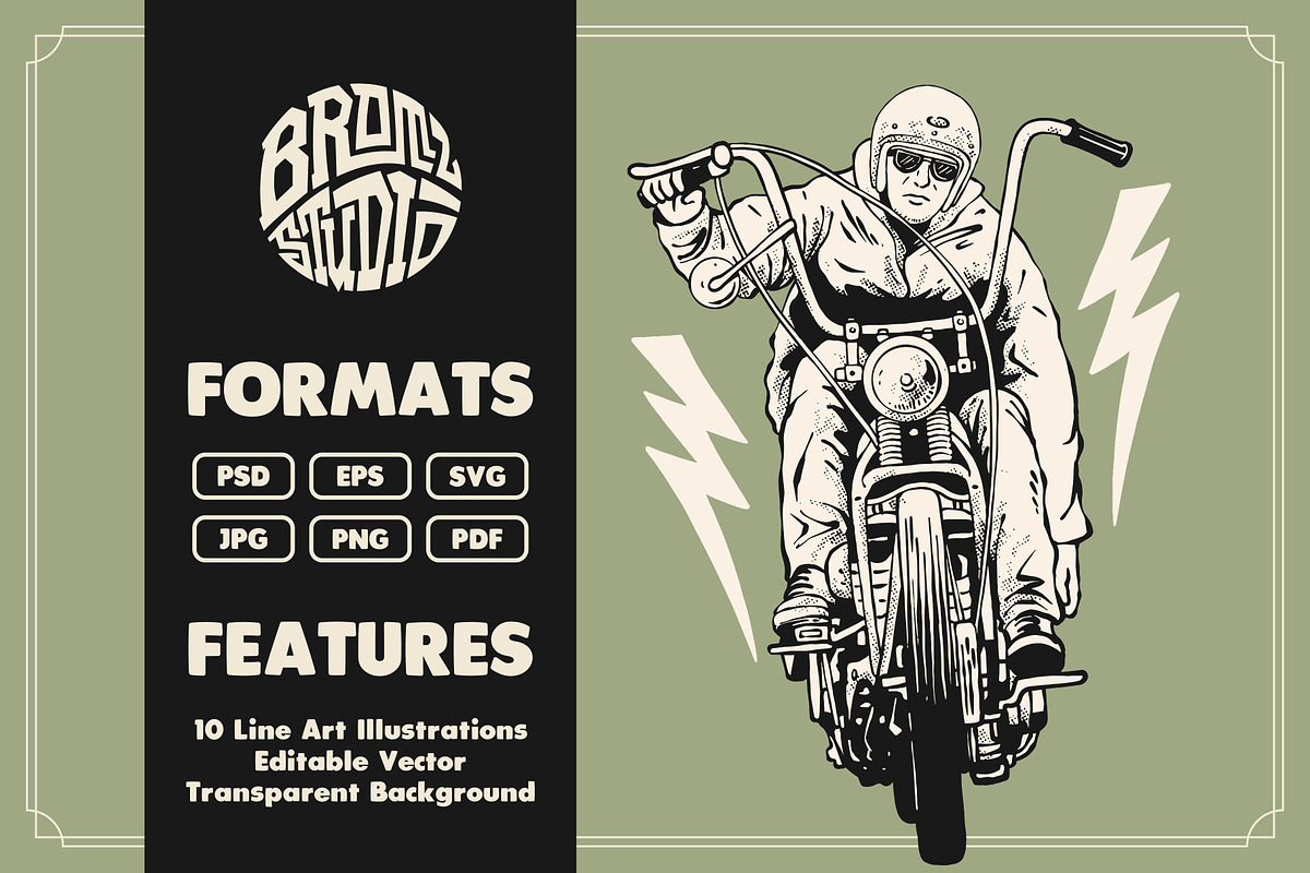 Chopper Illustration Set, an Object Graphic by Bromz Studio (Photo 6 of 6)