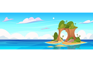 Island. Cartoon vector background, an Illustration by Onyx