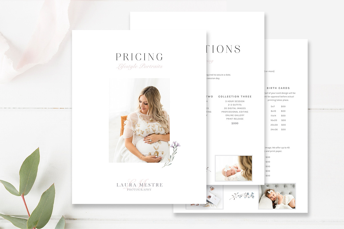 3-Page Photography Pricing Template, a Stationery Template by By Stephanie Design (Photo 1 of 5)