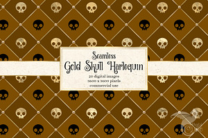 Gold Skull Harlequin Patterns