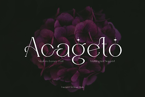Acageto - Modern Luxury Font, a Serif Font by QR Design Studio