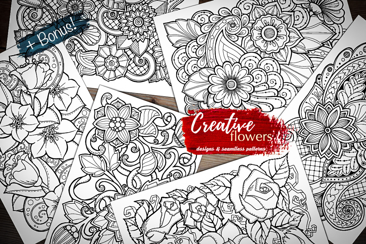 Creative flowers, a Decorative Illustration by Julia_Snegireva (Photo 1 of 5)