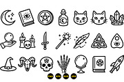 Mystical Witchcraft Line Art Icons B, an Illustration by designvectx (Thumbnail 2 of 3)