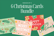 6 Christmas Cards Bundle, a Card Template by Strange Gaze Studios (Thumbnail 1 of 2)