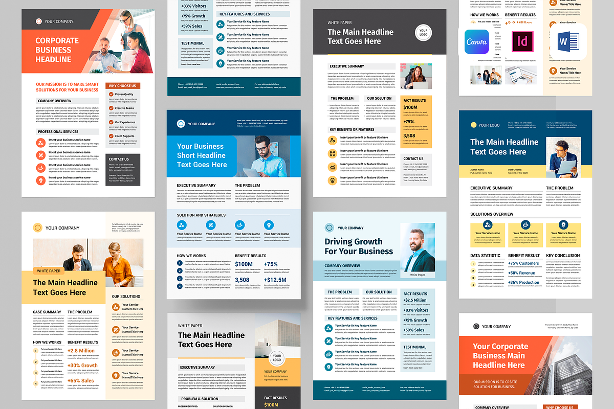 One Pager Bundle | Canva, Word, Indd, a Flyer Template by Leaflove (Photo 1 of 9)