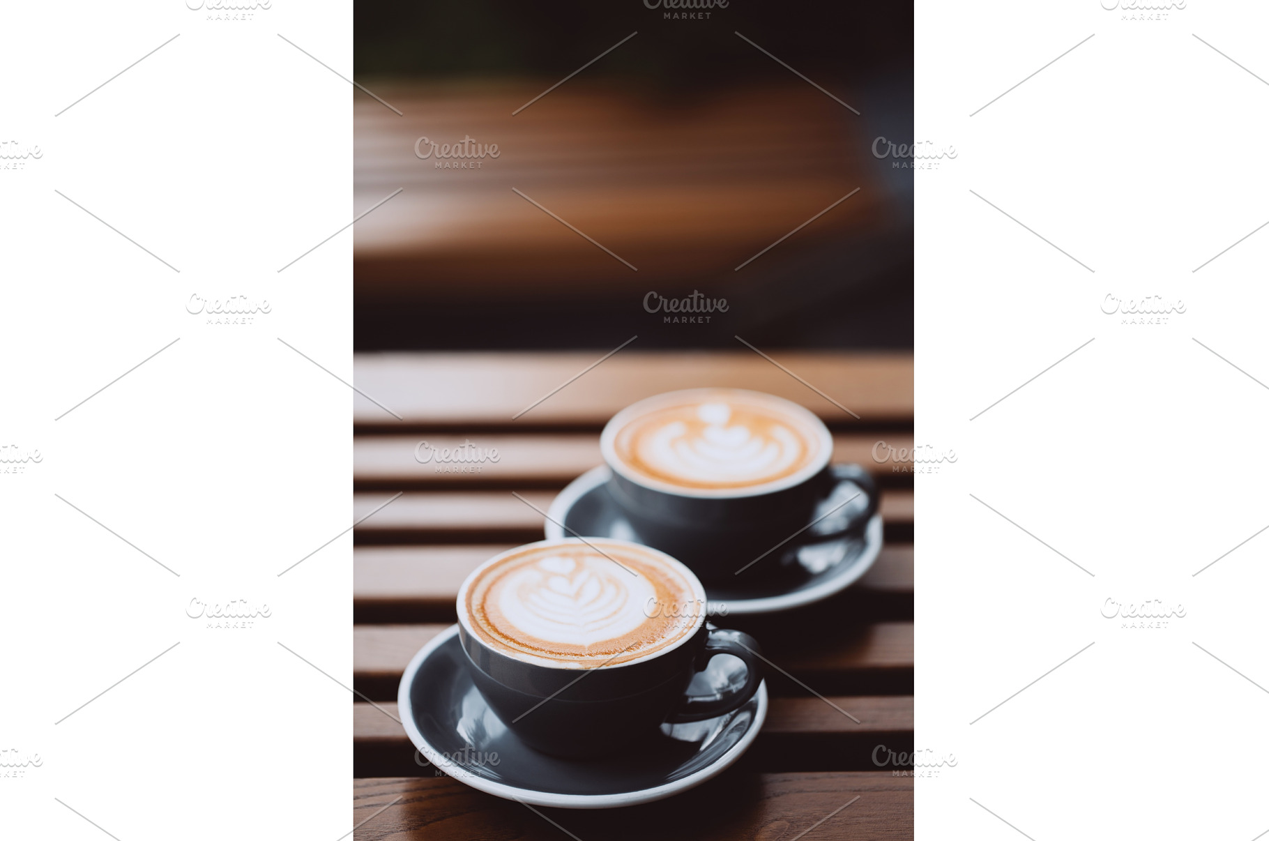 Two cups of cappuccino, a Food & Drink Photo by Anna Efetova