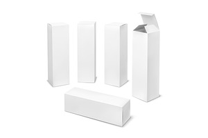 Tall White Box. Cardboard Cosmetic