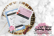 Art Deco Gatsby Wedding Invitation, an Invitation Template by Cordial Punch Press (Thumbnail 1 of 5)