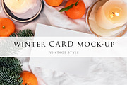 Winter card mock-up vintage style, a Print Template by Imageblend (Thumbnail 1 of 2)
