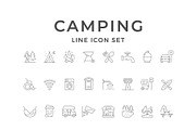 Set line icons of camping services, an Outline Icon by motorama (Thumbnail 1 of 2)